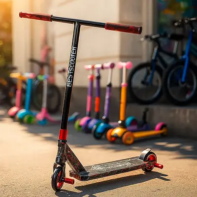 Драйвовий самокат дитині та підлітку для трюків і катання / Скутер пегі колеса PU 110 мм широкий кермо Червоний