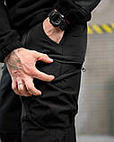 Тактичні штани софтшел чорні draft висока талія ВТ7615, фото 4