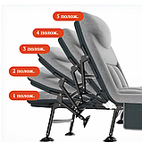 Ліжко-розкладачка туристичне компактне м'яке Bass Polska Розкладне ліжко похідне з регулюванням спинки, фото 3