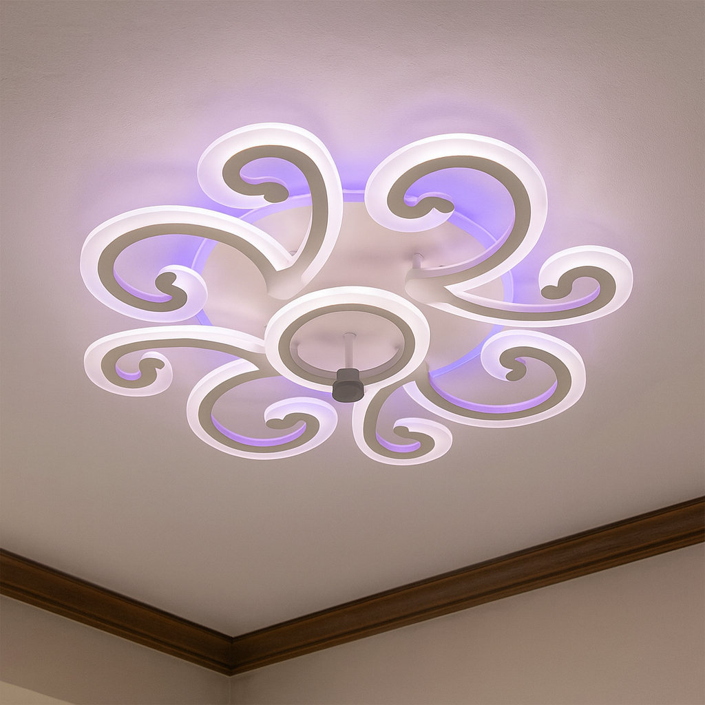 Люстра Led до 18 м² з пульта 3 режими 90 Вт (2452/4+1WH), фото 1