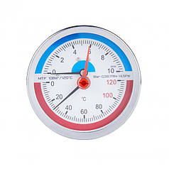 Термоманометр SD Plus 80 мм 1/2", заднє під'єднання SD17310B