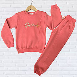 Теплий костюм для дитини з флісом дівчинка "Туреччина" Розміри: 7,8,9,10 років (38257-2)