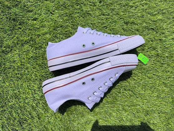 УЧЕНКА 39 р Конверси жіночі БІЛІ кеди кросівки в стилі chuck teylor чоловічі унісекс текстиль демі, фото 5