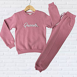 Теплий костюм для дитини з флісом на дівчинку "Туреччина" Розміри: 7,8,9,10 років (38257-3)