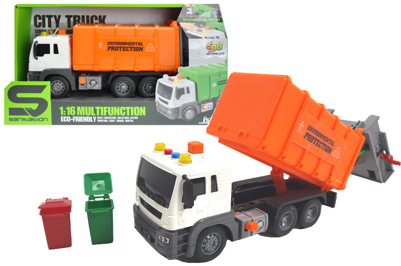 Сміттєвоз інерційний, озвучений, зі світлом, в кор.33*13,5*17,5см /36/, фото 1