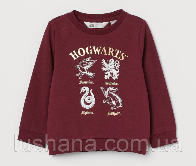 Дитячий джемпер світшот на флісі H&M на дівчинку р.98-104 - Hogwarts, фото 1