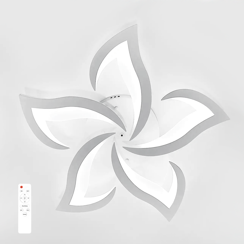 Люстра ELLA 50W 5F біла Esllse Ø600×95мм керована світлодіодна з пультом ДК 3000-6500К 5000Lm WHITE 220V, фото 1