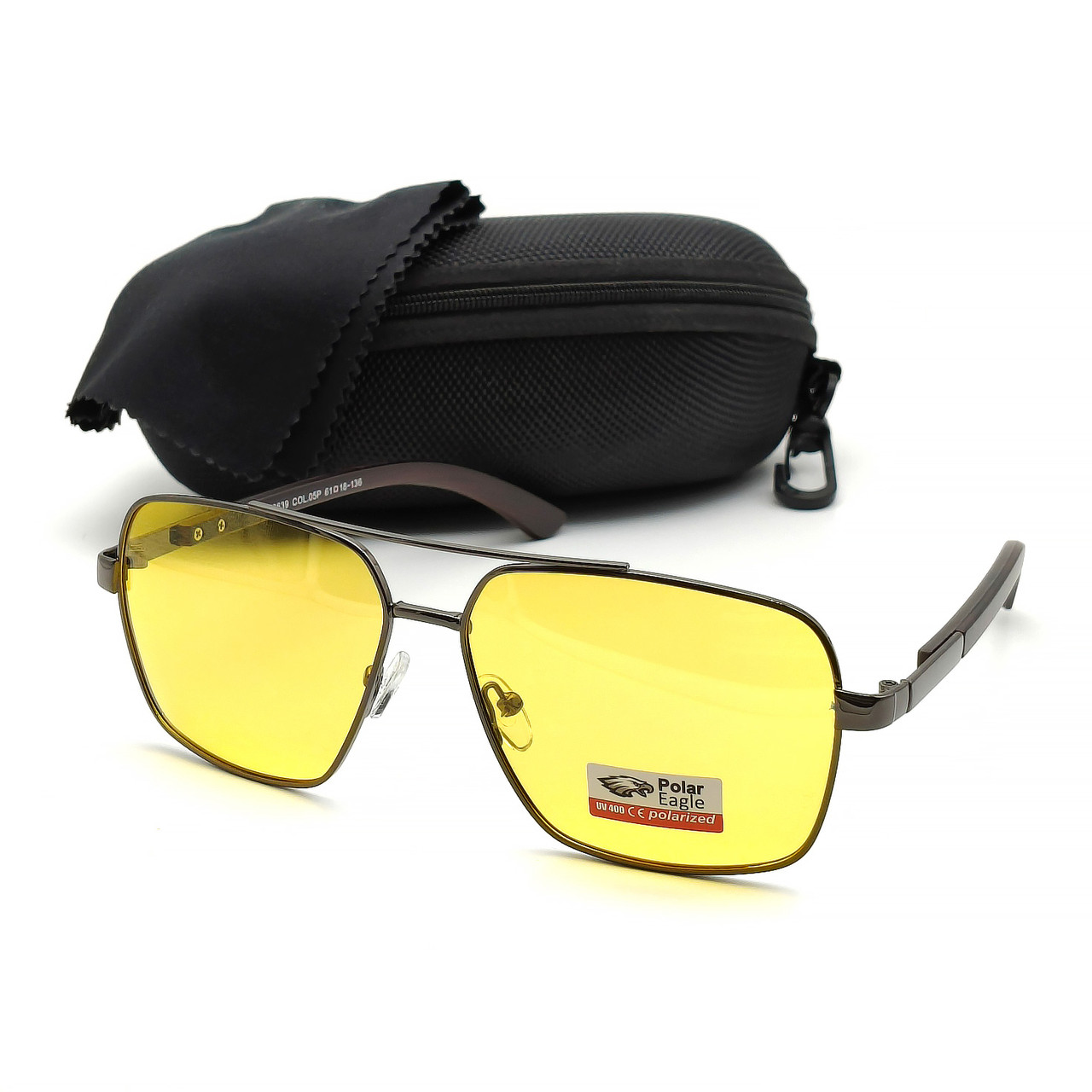 Чоловічі окуляри для водіїв Polar Eagle 8639 жовті з поляризацією, фото 1