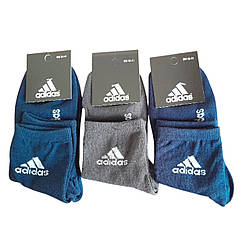 Шкарпетки унісекс спортивні стрейчові середньої висоти Adidas розмір 36-41 чорні пакування 12 пар