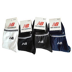 Шкарпетки унісекс спортивні стрейчові середньої висоти New Balance розмір 36-41 чорні пакування 12 пар