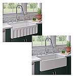 Керамічна мийка для кухні з переднім бортиком 840x460 Fluted Galassia 5131, фото 2