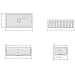 Керамічна мийка для кухні з переднім бортиком 840x460 Fluted Galassia 5131, фото 4