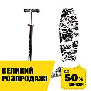 Самокат триколісний дитячий (d-13см, кермо 75.5-87см, ножне гальмо) Best Scooter MAXI S - 10533 Чорний