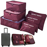 Набор дорожных органайзеров 6 шт, Secret Pouch / Косметички для поездок / Органайзеры для путешествий