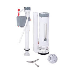 Qtap HY4(Kolibri) комплект арматури для бачка унітаза-моноблок з подвійною круглою кнопкою змиву та клапаном нижньої подачі води,