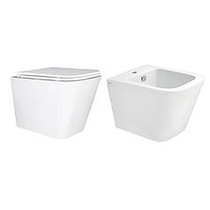 Комплект Qtap Tern 2 в 1: унітаз підвісний Ultra Quiet + біде підвісне