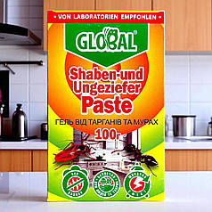 Інсектицид від тарганів та мурах Global (Глобал) гель тюбик зелений, 100 г