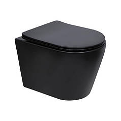 Унітаз підвісний Qtap Scorpio Ultra Quiet із сидінням із сидінням Soft-Close MATT BLACK QT14332380AMB