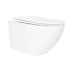 Унітаз підвісний Qtap Jay безобідковий із сидінням Soft-close QT07335176W