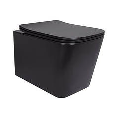 Унітаз підвісний Qtap Tern New Ultra Quiet із сидінням із сидінням Soft-Close MATT BLACK QT17332303ASMB