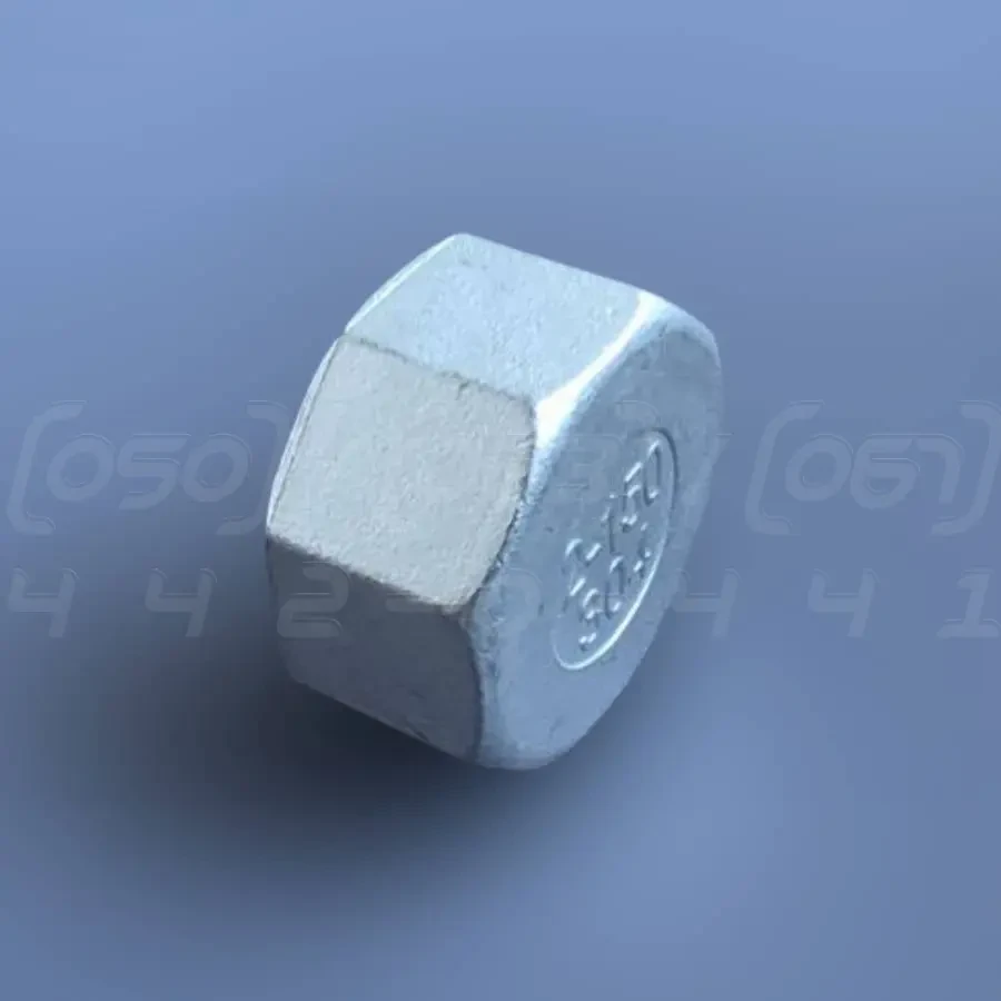 Заглушка нержавіюча DN50 (2") з внутрішньою різьбою BSPP, н/ж сталь AISI304, Class 150, восьмигранна, фото 1