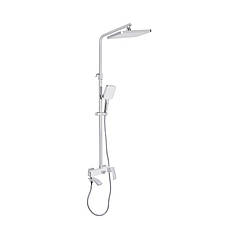 Душова система універсальна Qtap Swan Cascada на три споживача (з виливом) QTSWA111CRW45570 Chrome/White