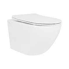 Унітаз підвісний Qtap Jay безобідковий Ultra Quiet із сидінням Soft-close QT07335177W