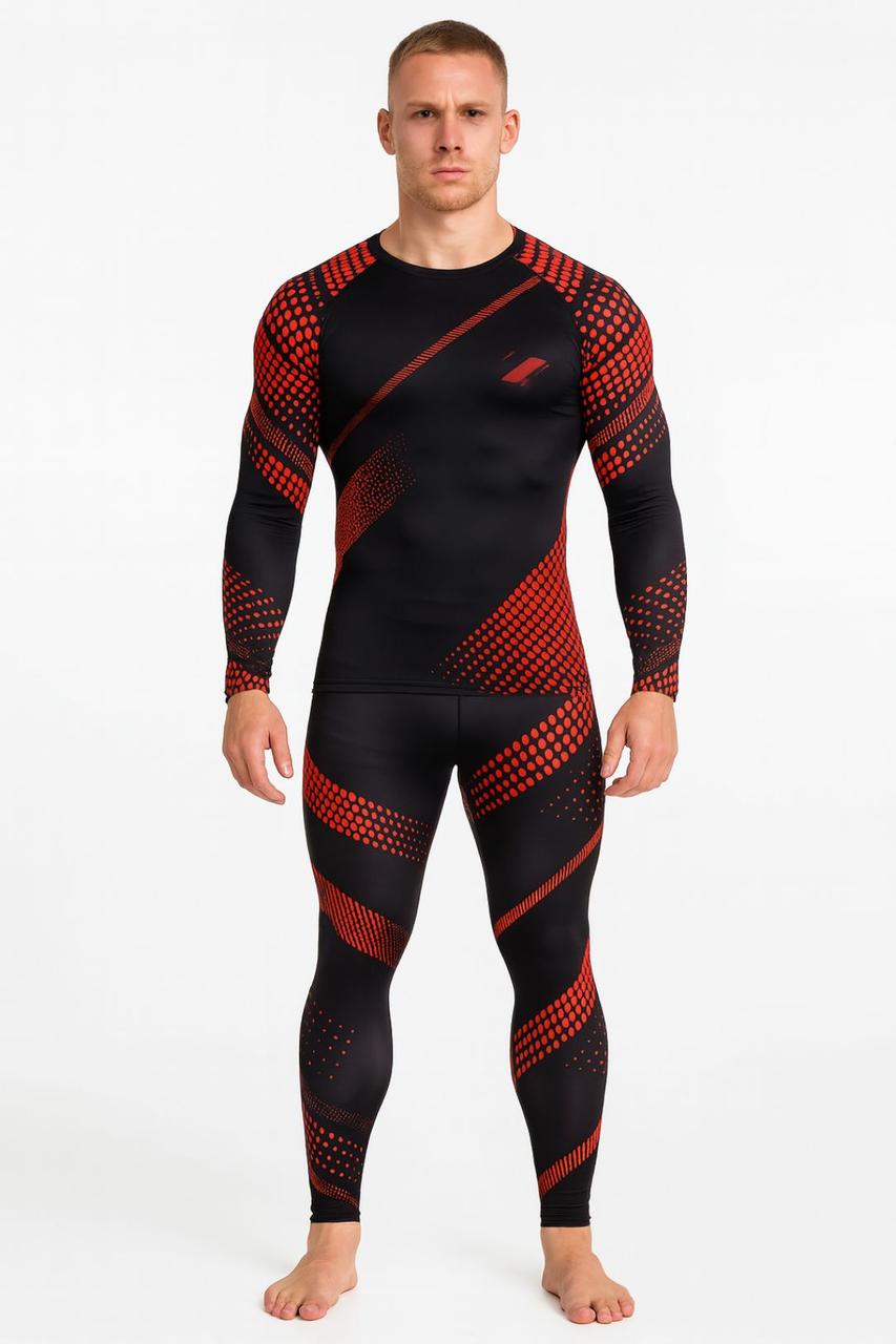 Комплект для тренувань компресійний одяг LHPWTQ чорно-червоний, фото 1