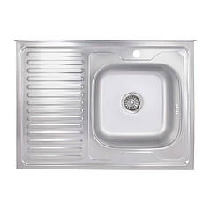 Кухонна мийка Brinex 6080-R 0,6 мм Satin (BRIN6080RSAT06)