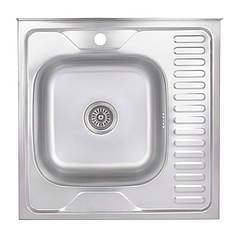 Кухонна мийка Brinex 6060-L 0,6 мм Satin (BRIN6060LSAT06)