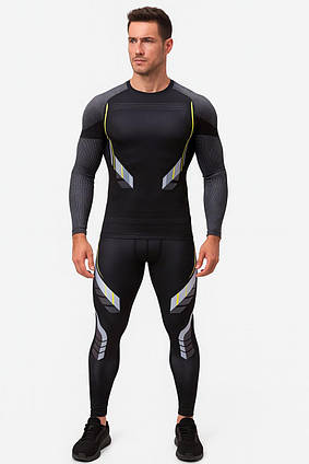 Комплект для тренувань компресійний одяг LHPWTQ чорний з принтом