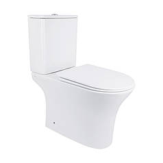 Унітаз-компакт Qtap Presto безобідковий з сідінням Soft-close QT24221217AW