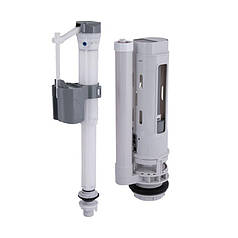 Qtap HY2 (Kalao) комплект арматури для бачка унітазу з подвійною круглою кнопкою змиву 4,8 см та клапаном нижньої подачі води,