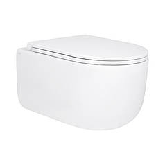 Унітаз підвісний Qtap Taurus безобідковий із сидінням Soft-close QT2433084EUQW