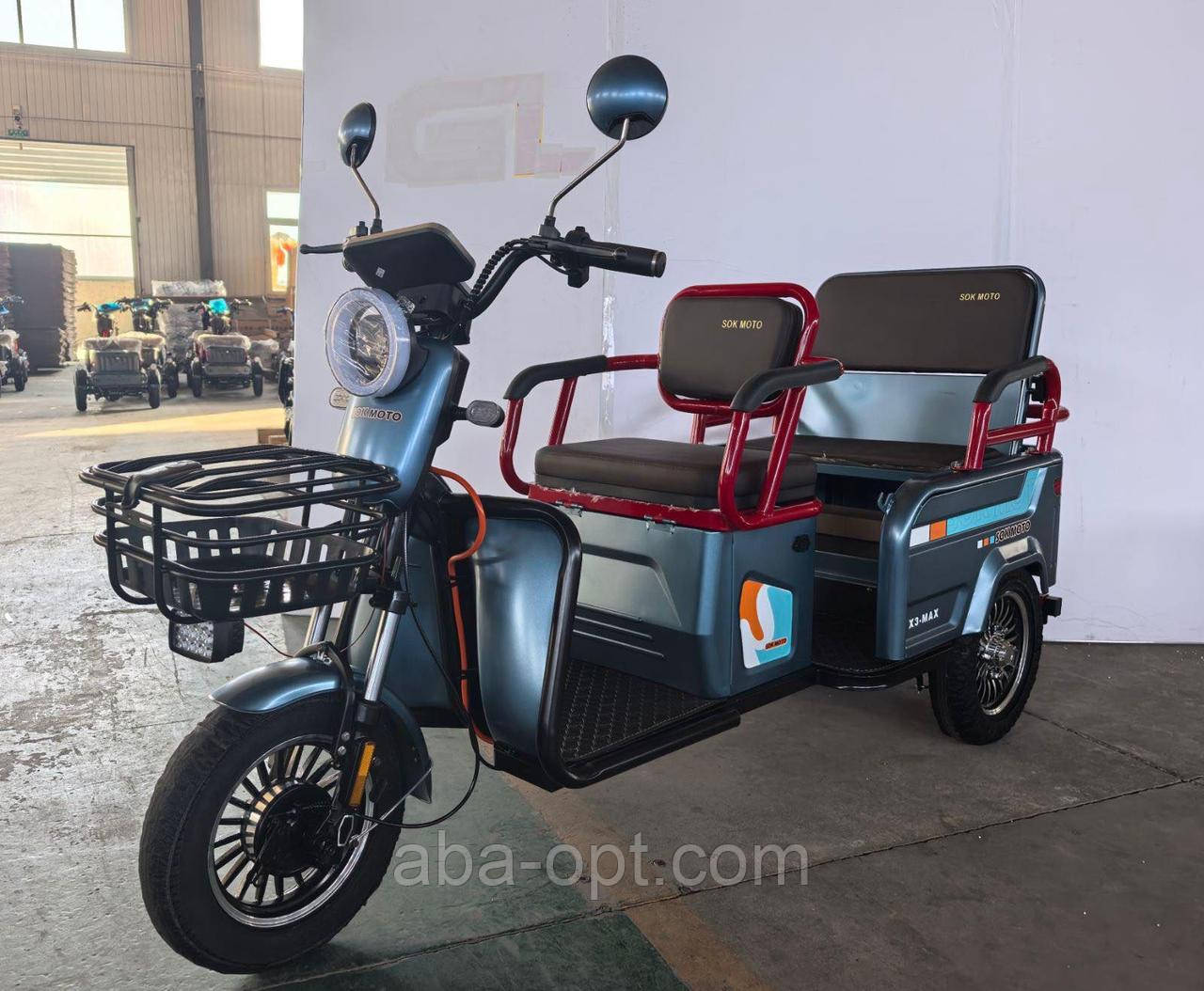 Електричний трицикл з кузовом SOK X3 МАХ 2000W-72V-28Ah шини 10" купити в інтернет-магазині, фото 1