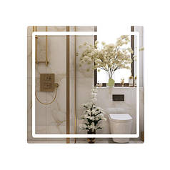 Дзеркало Qtap Mideya 800x800 з LED-підсвічуванням Touch, з антизапотіванням, димером QT2078NCF8080W