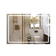 Дзеркало Qtap Mideya 1000х700 з LED-підсвічуванням Touch, з антизапотіванням, димером QT2078NCF10070W