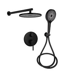 Душова система універсальна Qtap Scorpio прихованого монтажу на два споживачі QTSCO113BLM45897 Black Matt