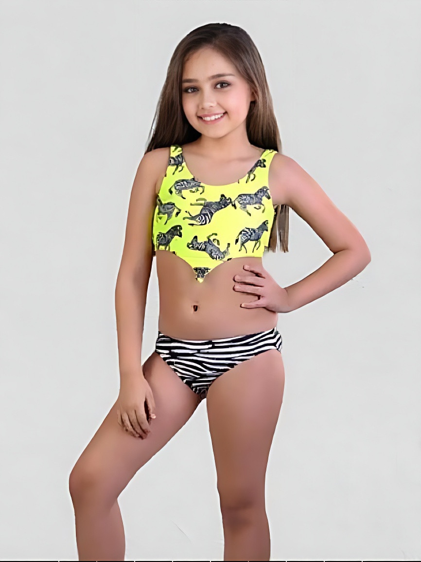 Купальник для подростков Teres 1035 Зебра лимон(В НАЛИЧИИ ТОЛЬКО 34 36 38 40 УКР р-ры )