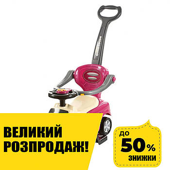 Каталка-толокар із батьківською ручкою (музика, поворот передніх коліс 360) Bambi Z 321-8 Малиновий