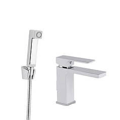 Змішувач для раковини Qtap Gemini (з гігієнічним душем) QTGEM272CRW45691 Chrome/White