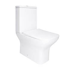 Унітаз підлоговий Qtap Aries Rimless безобідковий з сидінням Soft-close WHITE QT03228302W