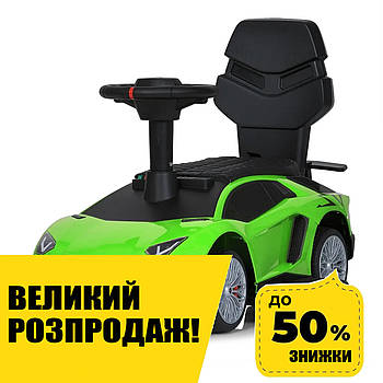 Каталка-толокар з мотором (музика, світло, 1 мотор 25W, акумулятор 6V4,5AH) M 5777EBL-5 Зелений