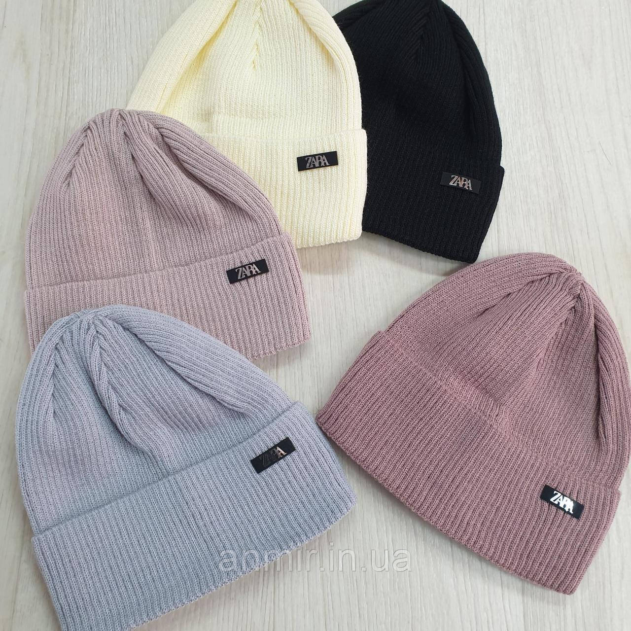 Шапка дитяча демісезонна ZARA одинарна в'язка для дівчинки 54-56, кольору міксом