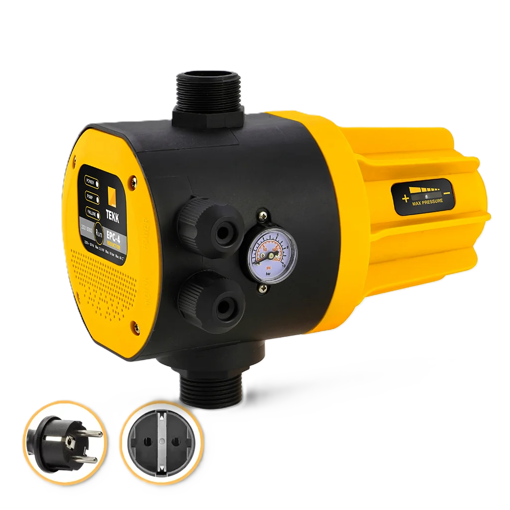 Автоматичне електронне реле тиску ЕРС-4 з редуктором, Кабель 1м з вилкою TEKK HAUS