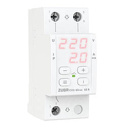 Реле напруги з контролем струму ZUBR CV2-63 red