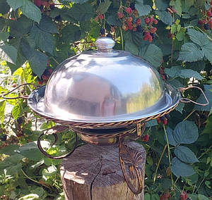 Садж підставка для подачі та розігріву м'яса та м'ясних страв набір +вугілля для розігріву