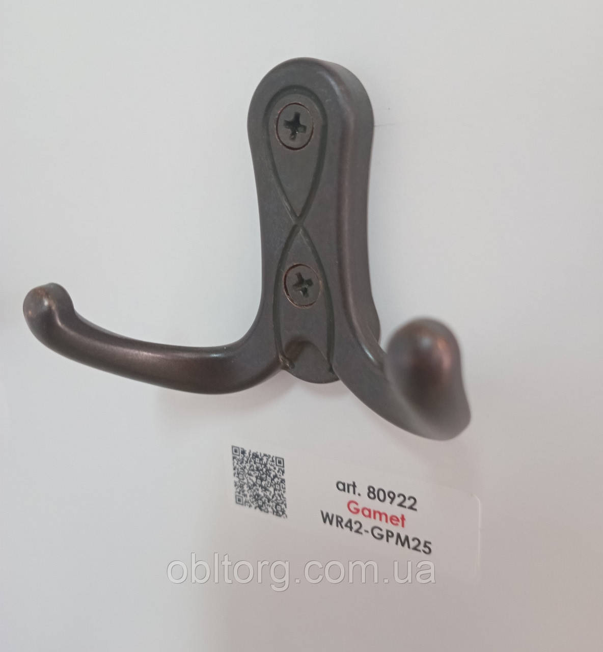 Гачок меблевий GAMET WR42 патинована матова мідь, фото 1