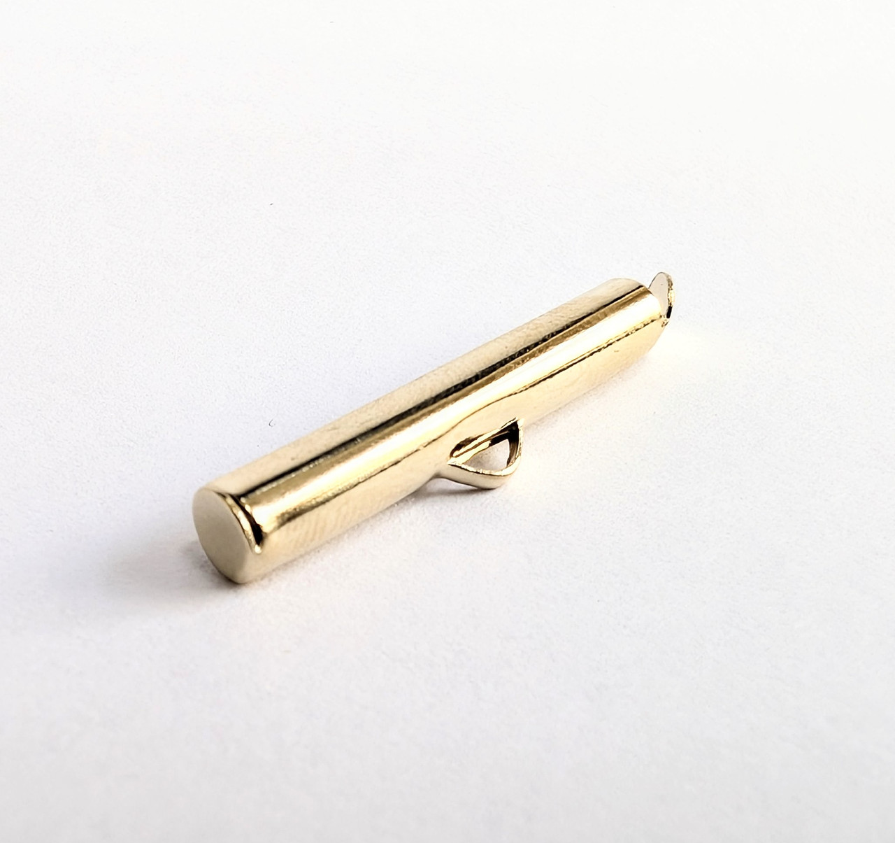 Затискач-кінцівка Finding Циліндричний слайдер 3.2 мм Натуральне золото 25 мм x 6 мм