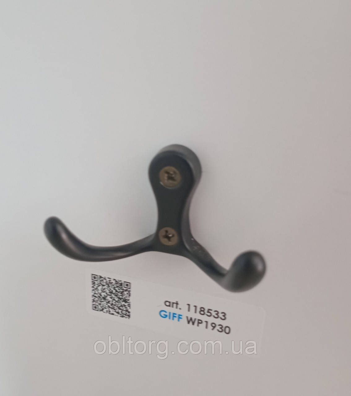 Гачок меблевий GIFF WP19 Чорний, фото 1